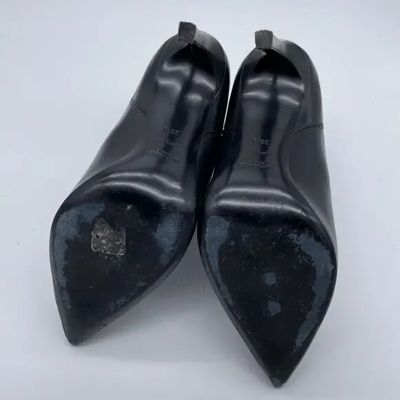 Saint Laurent Calfskin Classic Paris Ela 110 Ankle Boots - Black - 38.5 - Picture 8 of 16